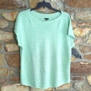 Talbots Green 100% Linen Knit Top